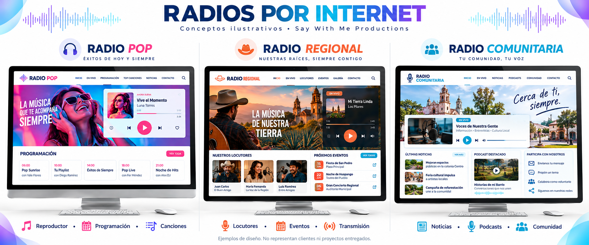 Tres conceptos de radio por internet: pop, regional y comunitaria